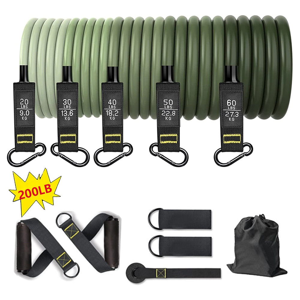 100/150/200LBS Resistance Bands Set - Home Workouts, Strength Training - Axiom Outlet