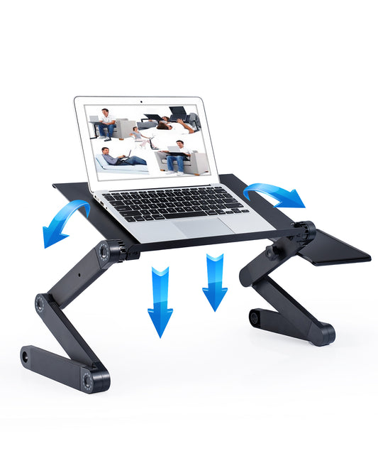 Adjustable Laptop Stand with Cooling Fans, Mouse Pad & Foldable Book Holder - Axiom Outlet