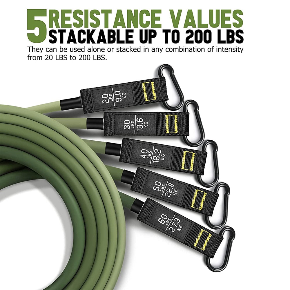 100/150/200LBS Resistance Bands Set - Home Workouts, Strength Training - Axiom Outlet