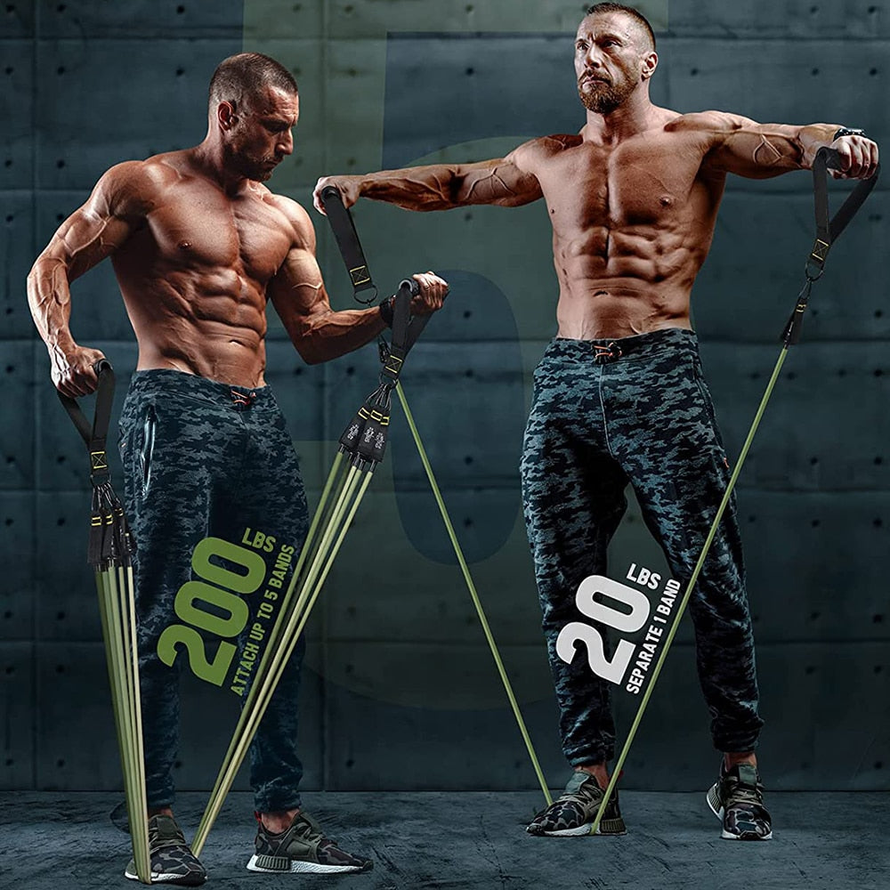 100/150/200LBS Resistance Bands Set - Home Workouts, Strength Training - Axiom Outlet