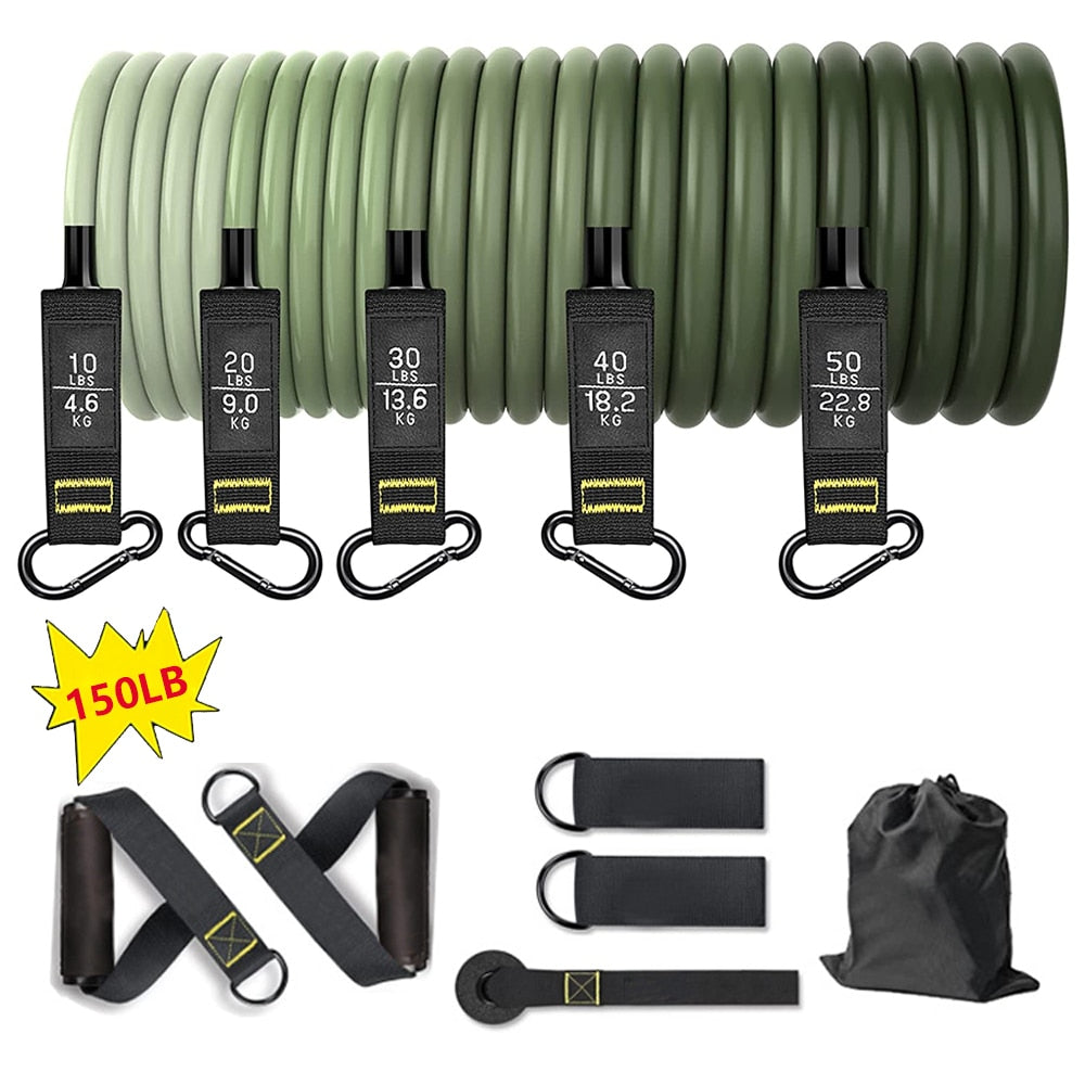 100/150/200LBS Resistance Bands Set - Home Workouts, Strength Training - Axiom Outlet