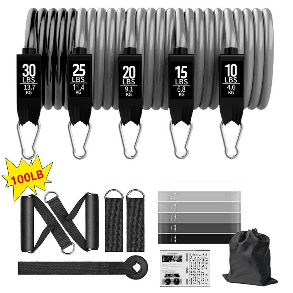 100/150/200LBS Resistance Bands Set - Home Workouts, Strength Training - Axiom Outlet