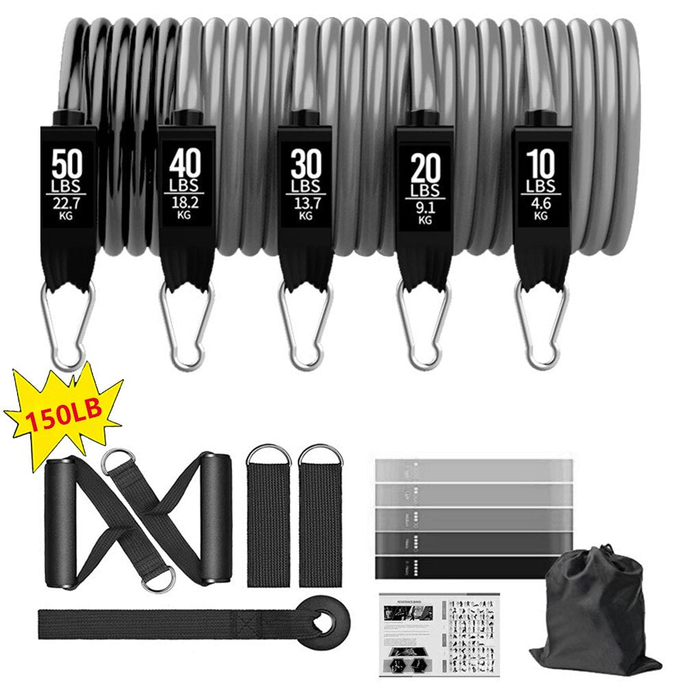 100/150/200LBS Resistance Bands Set - Home Workouts, Strength Training - Axiom Outlet