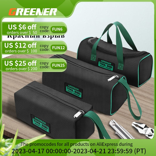 Greener Multi-Function Tool Bag - Waterproof, Anti-Fall, 1680D Oxford Cloth - Axiom Outlet