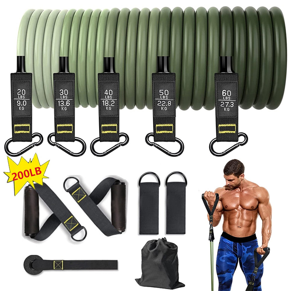 100/150/200LBS Resistance Bands Set - Home Workouts, Strength Training - Axiom Outlet