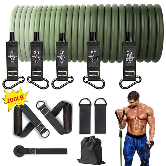 100/150/200LBS Resistance Bands Set - Home Workouts, Strength Training - Axiom Outlet
