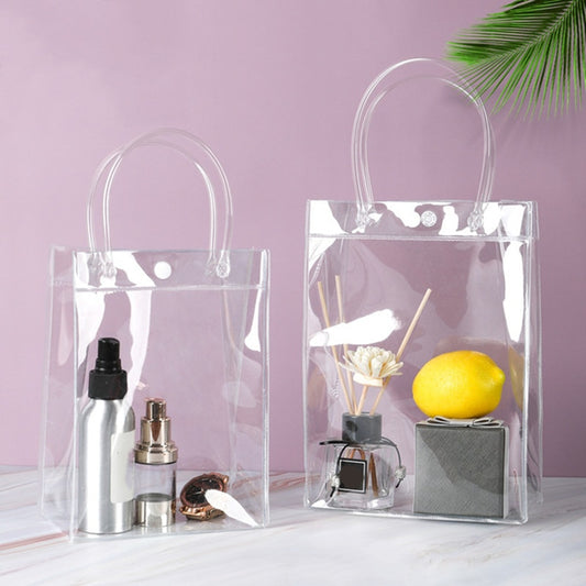 10/20pc Clear PVC Gift Tote Bags w/ Hand Loop - Cosmetic/Handbag - Axiom Outlet