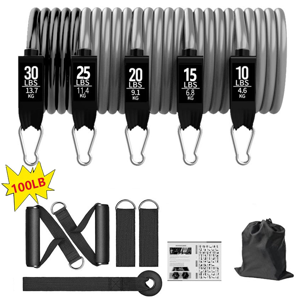 100/150/200LBS Resistance Bands Set - Home Workouts, Strength Training - Axiom Outlet