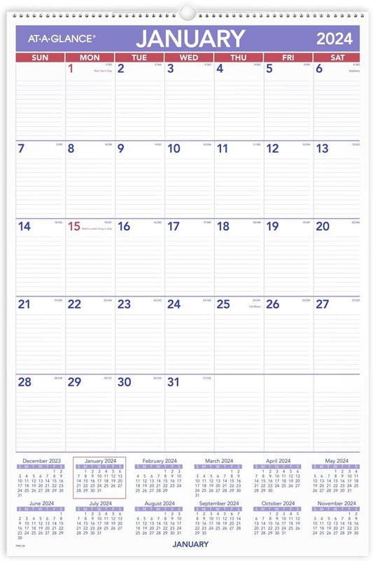2024 AT-A-GLANCE 20" x 30" Monthly Wall Calendar (PM4-28-24)